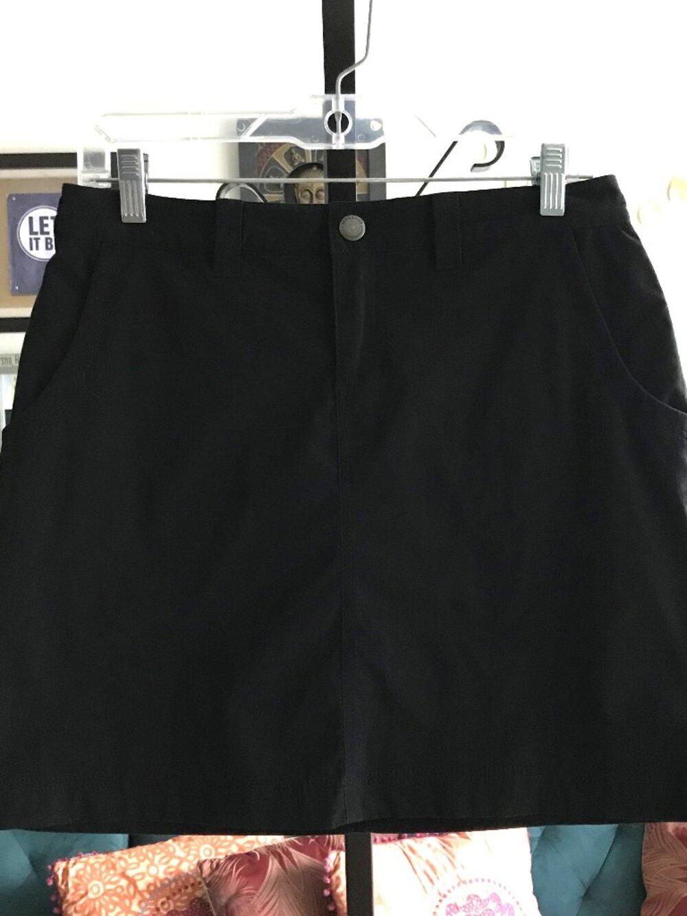 EDDIE BAUER size 2 Black Stretch Nylon Active Athleisure Travex Skort Skirt